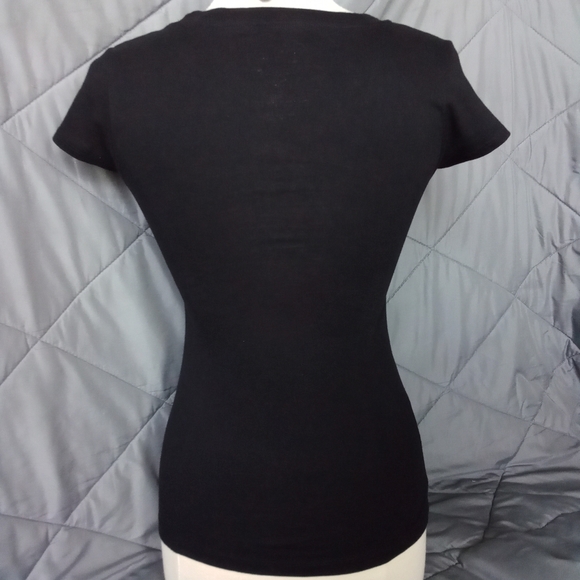 Disney The Little Mermaid Ariel Sunset Black Graphic Print T-Shirt Cap Sleeve - Picture 2 of 10